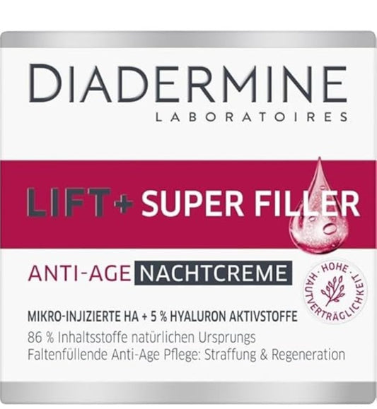 Diadermine Lift + Superfiller Hyaluron Anti-Age Night Cream - 1.76 Fl.Oz (50 Ml) : Beauty & Personal Care