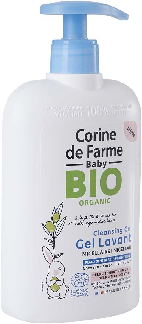 Corine De Farme Scented Micellar Body & Hair Wash Gel, Organic Olive Leaf Extract Formula
