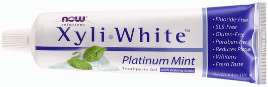 Now Solutions, Xyliwhite™ Toothpaste Gel, Platinum Mint, Cleanses And Whitens, Fresh Taste (Pack Of 2)