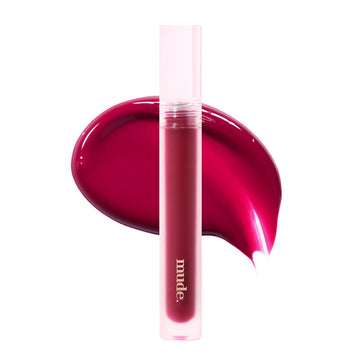 Mude Glacé Lip Tint 07 Plummy Long-Lasting Liquid Stain Buildable Layer With Glossy Finish For Juicy Glowy Lips K-Beauty K-Cosmetics