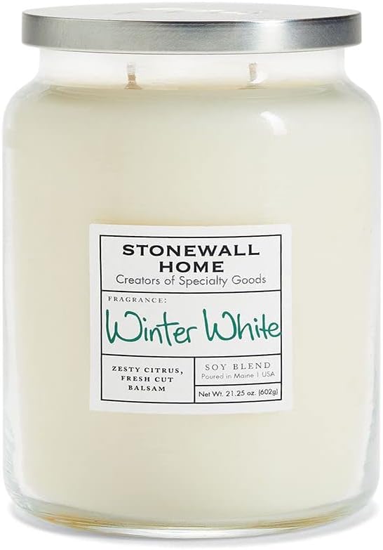 Stonewall Home Winter White, Large Apothecary Jar Candle : Everything Else
