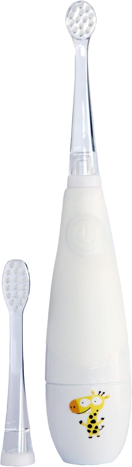 Jack N' Jill Tickle Tooth Sonic Toothbrush & Replacement Head - For Babies, Toddlers, & Kids 0-6 Years, Led Brush Head With Light Timer & 30 Sec Pulse Reminder, Extra Soft Bristles For Gentle Cleaning