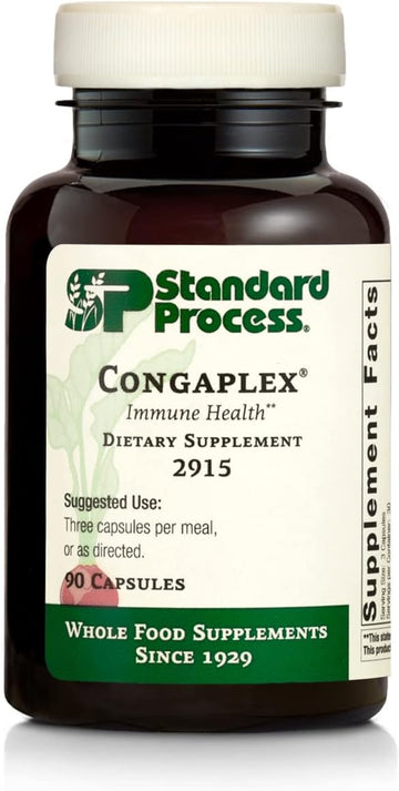Standard Process Congaplex - Thymus Gland Support Supplement - Support Immune Health With Calcium Lactate, Magnesium, Vitamin C & Vitamin A - Immune System Aid With Mushroom Powder - 90 Capsules