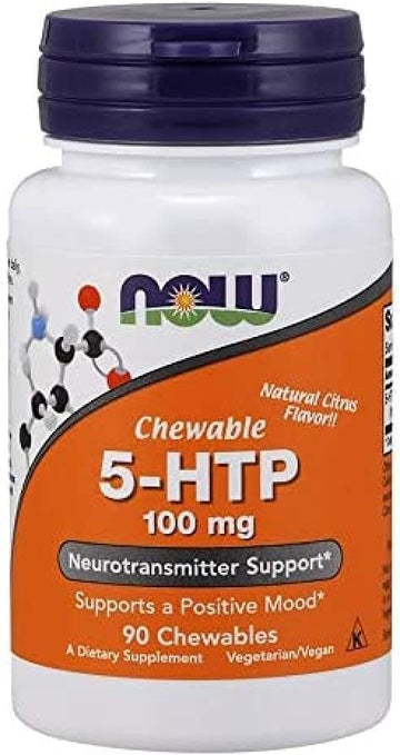 Now Foods 5-HTP Chewable Natural Citrus - 100 mg - 90 Chewables : Health & Household