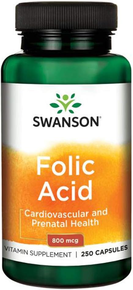 Swanson Folic Acid 800 mcg (1Vitamin 335 mcg Dfe Folate) 250 Capsules