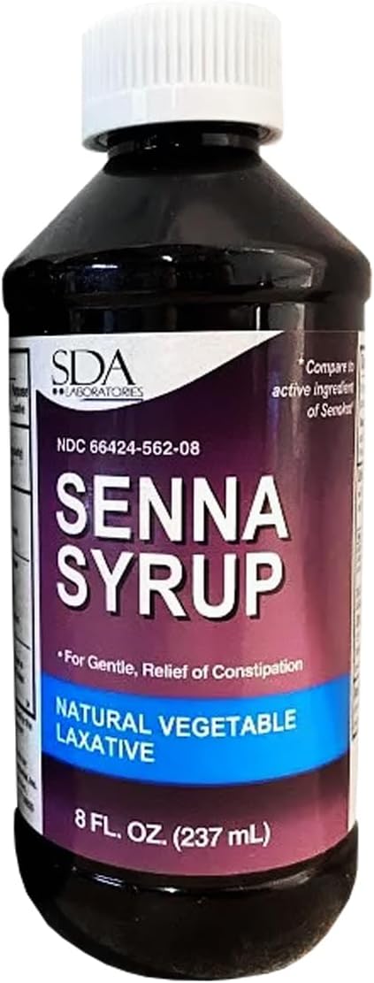 Sda Laboratories Senna Lax Syrup With Sennosides 8.8Mg - Natural Vegetable Laxative, Gentle Constipation Relief, Chocolate Flavor, 8Oz Fluid Bottle