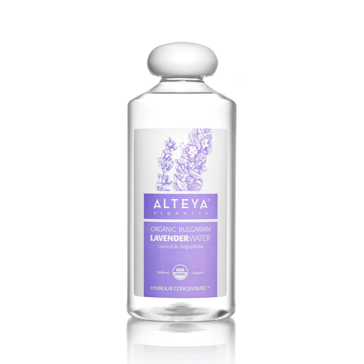Alteya Organics Lavender Water Usda Certified Organic Facial Toner, 8 Fl Oz/240Ml Pure Bulgarian Lavandula Angustifolia Flower Water, Award-Winning Moisturizer Amber Glass Spray Bottle
