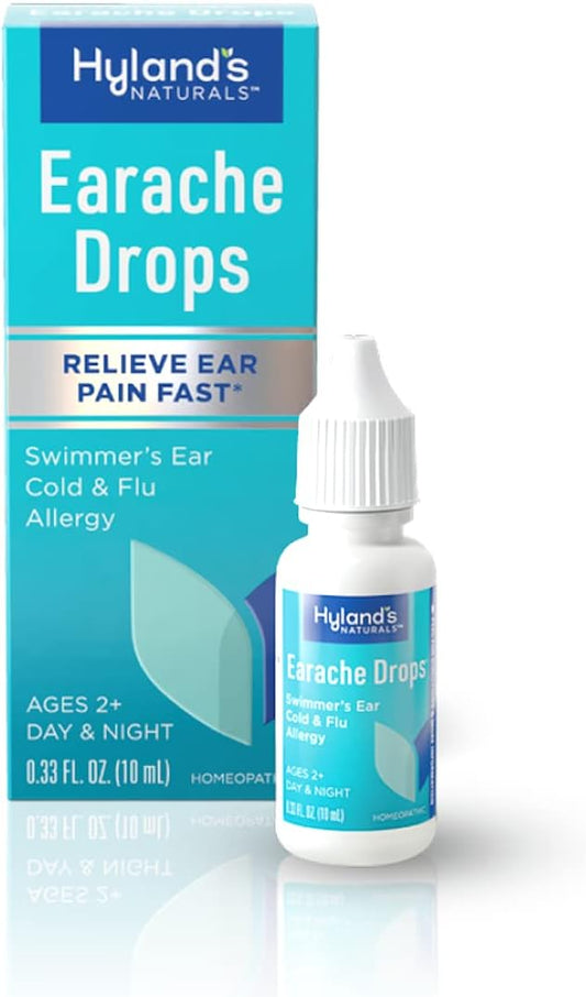 Hyland's Earache Drops, Natural Relief of Cold & Flu, White, 0.33 Fl Oz : Health & Household