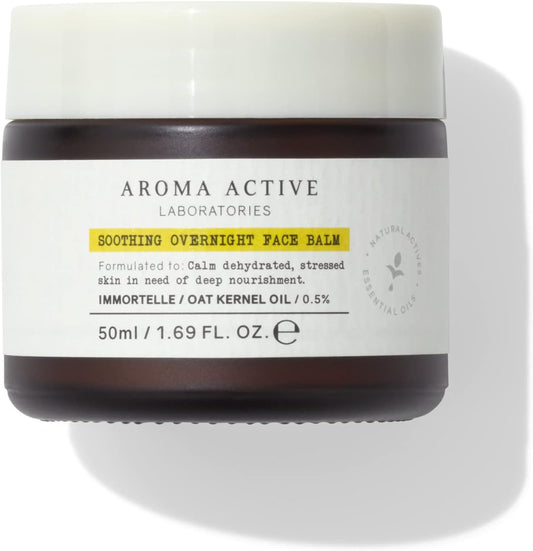 Aroma Active Laboratories Soothing Overnight Face Balm 50Ml - Super Hydrating Treatment Soothes, Non-Comedogenic Formula, Moisture Locking, Vegan