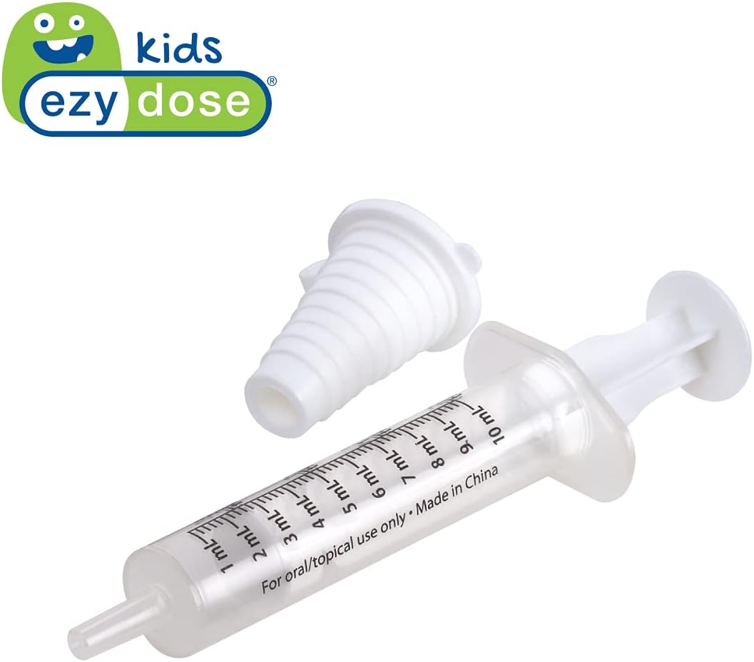 EZY DOSE Kids Baby Oral Syringe & Dispenser Calibrated for Liquid Medicine, Reduce Mess, Easy Way to Orally Administer Medication, 10 mL/2 TSP, Includes Bottle Adapter, Clear, BPA Free : Baby