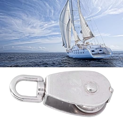 M20 Stainless Steel Swivel Pulley – Single Pulley with 75kg Load Capacity for Wire & Lifting Ropes(M15)(Packof3)