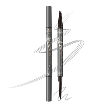 Dual-Ended Microfilling Eyebrow Pen, Liquid Eyebrow Pen With 4 Micro Brush-Tip Applicators & Brow Defining Pencil With Precision Tip (Chestnut)