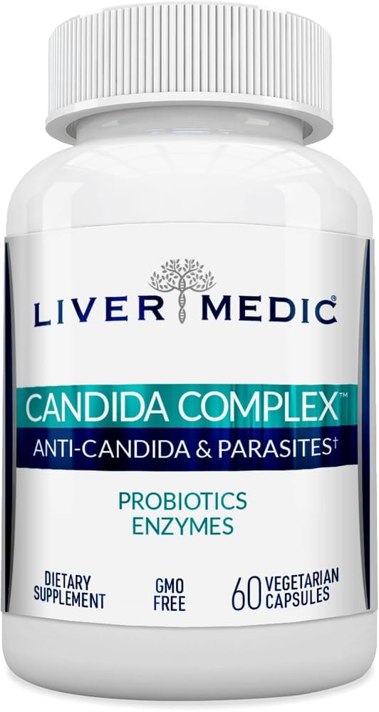 Candida Complex Digestive Enzymes, Enzymes For Digestion And Candida Cleanse, Non-Gmo Probiotic Supplement With Herbs, Caprylic Acid, And Grape Seed Extract, 60 Vegetarian Capsules