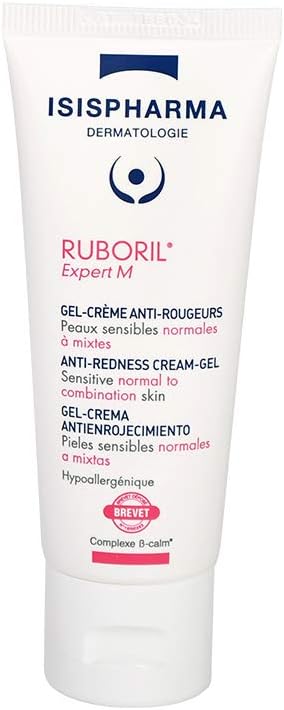 Isispharma Ruboril Expert M - Soothing Anti-Redness Gel - Face Cream 40 Ml - With Mimosa, Jojoba And Sunflower Waxes - Unscented - Redness Solusions For Mix And Sensitive Skin - Made In France