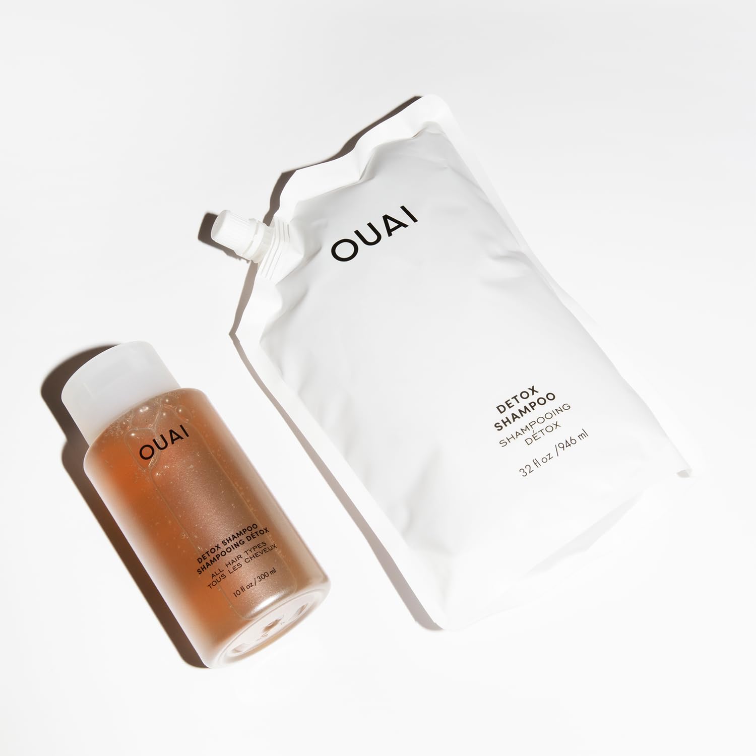 OUAI Detox Shampoo - Clarifying Shampoo for Build Up, Dirt, Oil, Product and Hard Water - Apple Cider Vinegar & Keratin for Clean, Refreshed Hair - Sulfate-Free Hair Care (16 oz) : Beauty & Personal Care