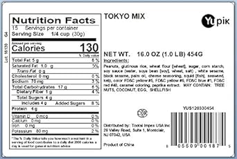 Yupik Tokyo Snack Mix, 1 lb, A savory blend of peanuts covered in a rice cracker coating and flavored with soy sauce