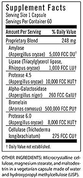 Flora - Advanced Adult Enzyme Blend with Lactase, Enhances Digestion & Provides Relief for Lactose Intolerance, Gluten-Free, Non GMO, 60 Vegetarian Capsules : Health & Household