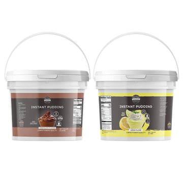Birch & Meadow Chocolate & Lemon Pudding Mix Bundle, 1 Gallon Buckets, Desserts & Snacks, Bulk Mixes