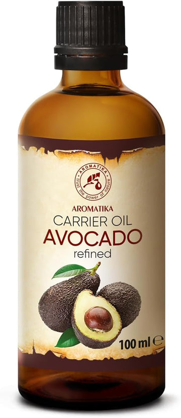 Avocado Oil 100Ml For Skin - Nails - Lips - Hair - Face - Body - 100% Pure - Cold Pressed - Best Natural Moisturizer - Uses As Pure Agent - Great For Spa - Aromatherapy - Bath - Massage