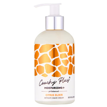 Coochy Plus Intimate Shaving Cream Citrus Elixir For Pubic, Bikini Line, Armpit And More - Rash-Free With Patent-Pending Moisturizing+ Formula – Prevents Razor Burns & Bumps, In-Grown Hairs, Itchiness