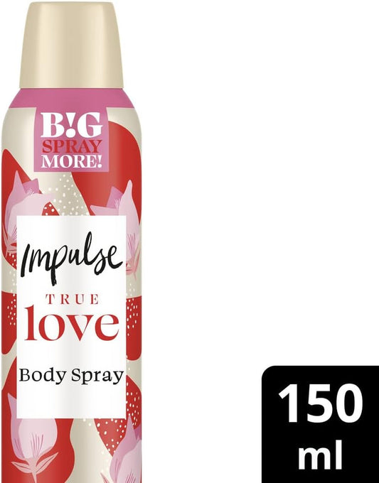 Impulse True Love Body Spray Deodorant 6 X 150 Ml