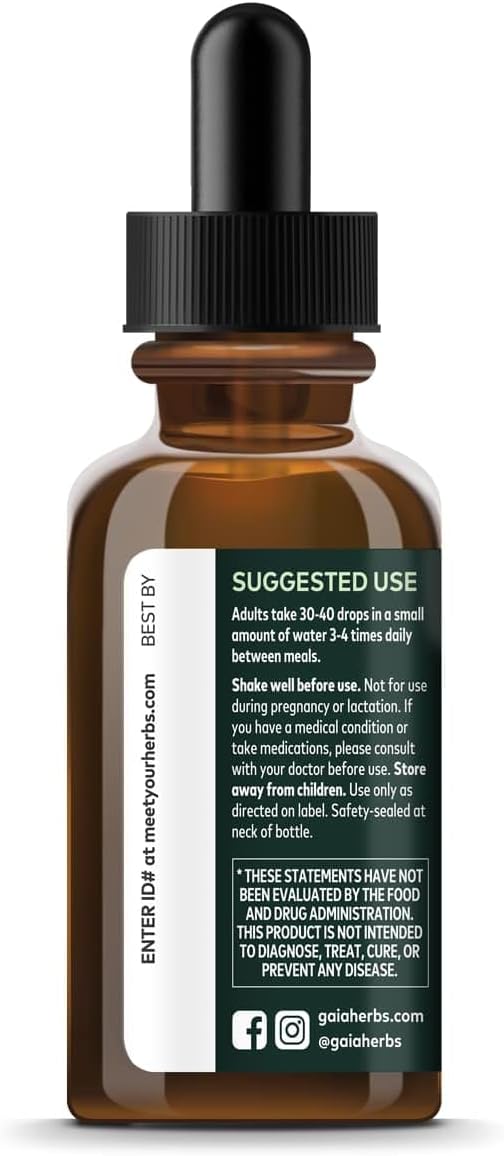 Gaia Herbs Lemon Balm - for Stress Relief & Calm - with Lemon Balm Extract - 1 Fl Oz Organic Liquid Dropper Bottle (23 Servings) : Health & Household