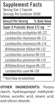 Flora - Super 8 Hi Potency Probiotics 60 Count - Healthy Yeast Balance & Digestive Health - For Men & Women - 42 Billion Cfu, Raw, Gluten Free - Up To 2 Month Supply