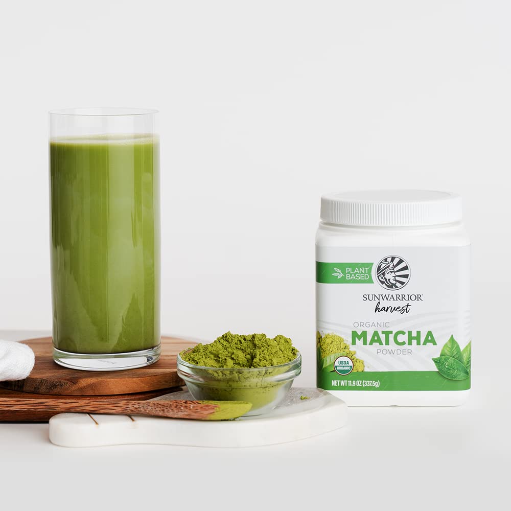 Matcha Green Tea Powder | Keto Gluten Free Matcha Powder Organic Tea Culinary Grade For Smoothies Baking Teas Lattes Vegan Sugar Free Dairy Free | Harvest Organic Matcha 337G 225 Servings | Sunwarrior