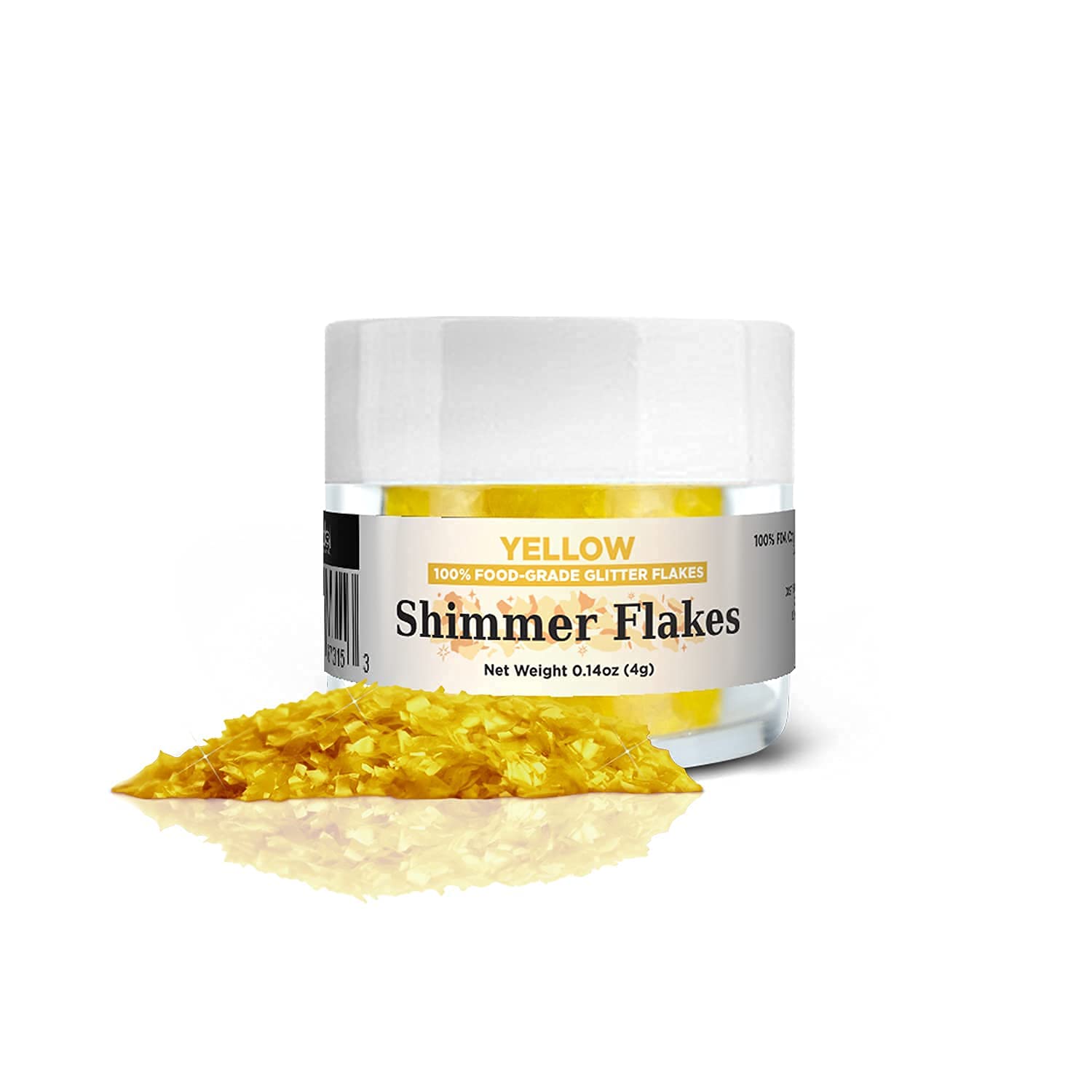 Bakell'S Yellow Shimmer Flakes - (4 Gram 1X Jar) | Radiant Edible Glitter Flakes For All Your Tasty Creations! : Grocery & Gourmet Food