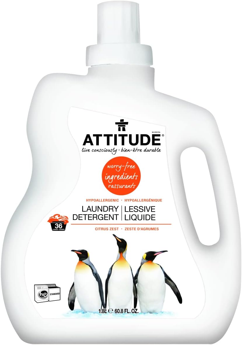 Buy ATTITUDE Liquid Laundry Detergent, EWG Verified Laundry Soap, HE Compatible, Vegan and Plant Based Products, Cruelty-Free, Citrus Zest, 36 Loads, 60.8 Fl Oz on Amazon.com ? FREE SHIPPING on qualified orders