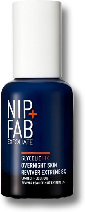 Nip+Fab Glycolic Fix Overnight Skin Reviver Extreme 8%, 45 Ml, Face Skin Exfoliant With Lactic Acid And Special Formula To Soften, Hydrate And Regenerate