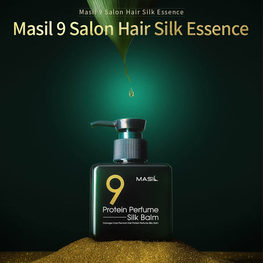 Masil 9 Conditioning Silk Protein Balm - Hydrating Smoothing Moisture Essence | Sulfate, Paraben & Silicone-Free | Anti-Frizz Treatment For Dry, Unmanageable, Damaged Hair (6.08 Fl Oz)