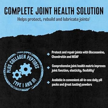 Animal Flex Powder - Joint Support Supplement For Pain Relief, Repair And Restore Muscles With Turmeric, Glucosamine, Chondroitin, Msm, Collagen And Boswellia, Great Tasting Cherry Flavor, 30 Scoops