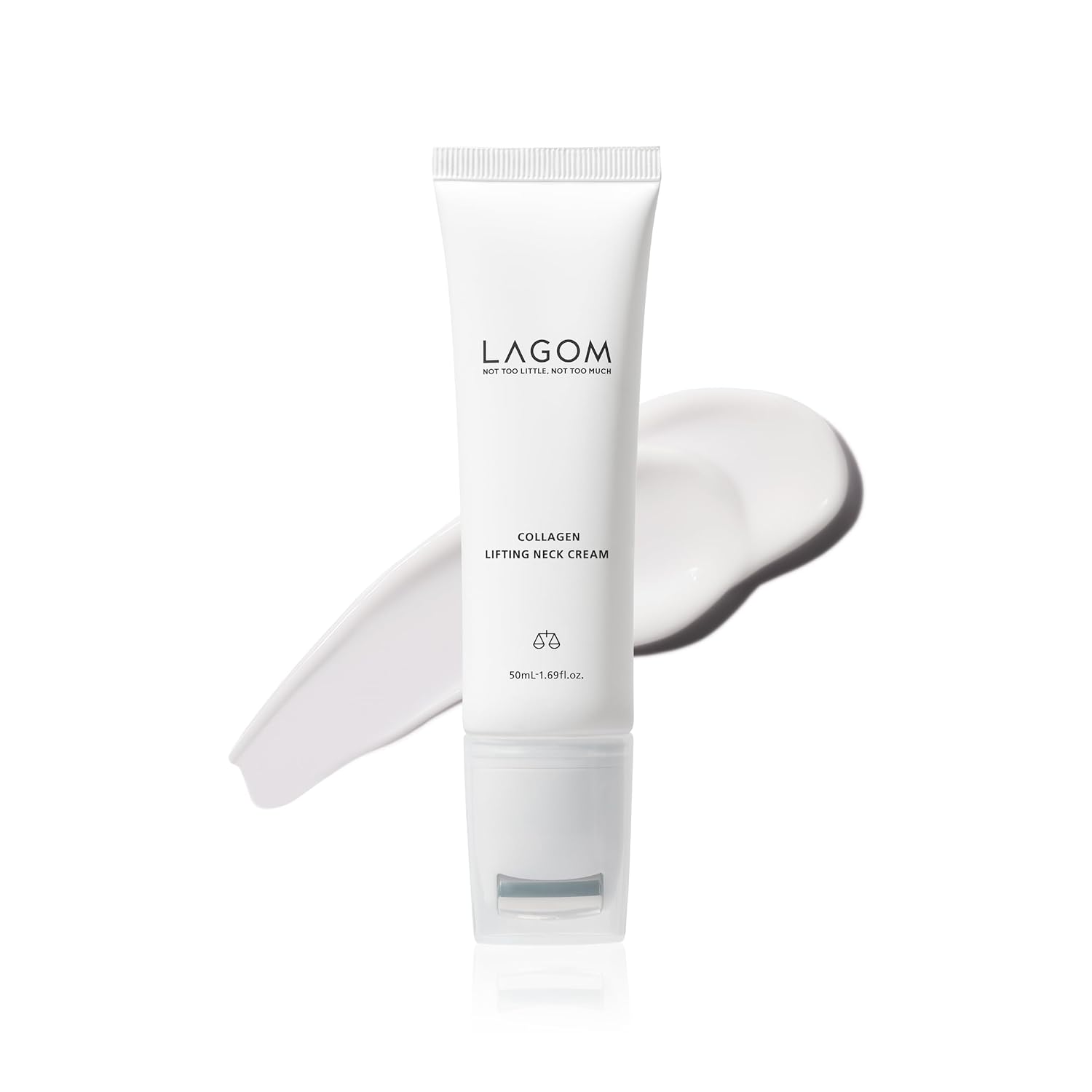 Lagom Collagen Lifting Neck Cream With Massage Roller For Jawline And Face, Wrinkle Care, Korean Skincare 1.69 Fl Oz