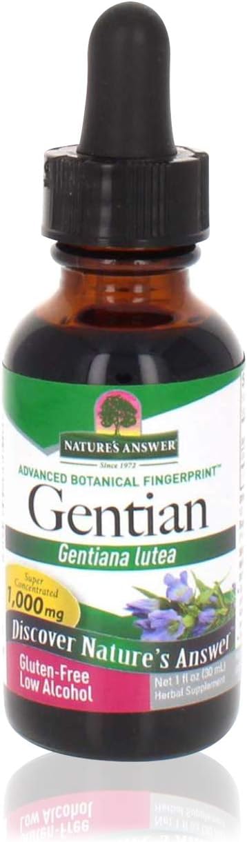 Nature's Answer Gentian Root with Organic Alcohol, 1-  | Helps with Thrush | Digestive Support | Promotes Healthy Liver Function