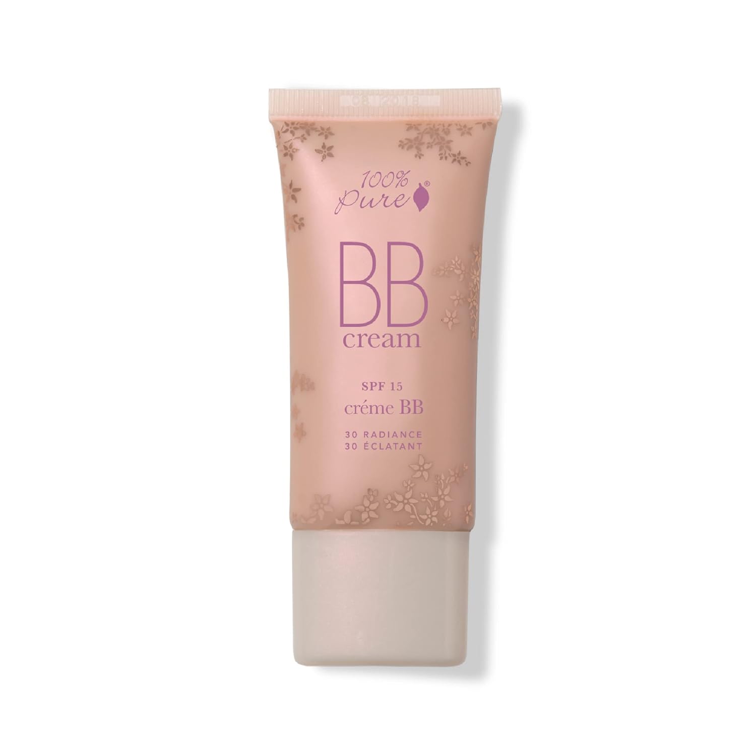 100% Pure Bb Cream Shade 30 Radiance Full Face Coverage Skin Care & Glow - All-In-One Primer Concealer & Foundation Makeup - Shimmery, Dewy Youth Tan Color W/Warm Golden Undertone - Vegan - 1 Fl Oz