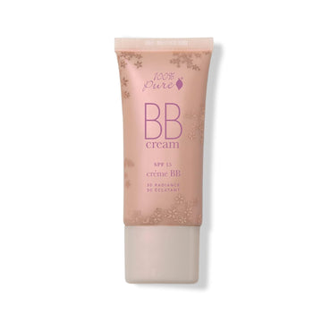 100% Pure Bb Cream Shade 30 Radiance Full Face Coverage Skin Care & Glow - All-In-One Primer Concealer & Foundation Makeup - Shimmery, Dewy Youth Tan Color W/Warm Golden Undertone - Vegan - 1 Fl Oz
