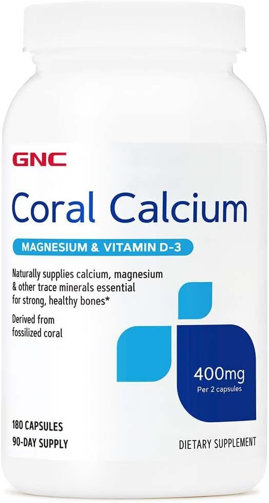 Gnc Coral Calcium With Magnesium And Vitamin D-3 400Mg | Supplies Calcium And Magnesium For Healthy Bones And Teeth | 180 Count