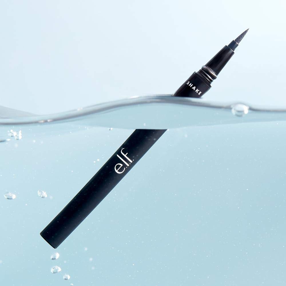 e.l.f. H2O Proof Eyeliner Pen, Felt Tip, Waterproof, Long-Lasting, High-Pigmented Liner For Bold Looks, Vegan & Cruelty-Free, Jet Black. 0.02 Fl Oz : Beauty & Personal Care