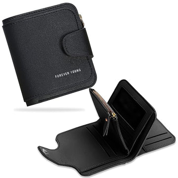 INFINIBYTE Small Women's Wallet PU Leather - Multi Fold Wallets Credit Card Holder Coin Purse Zipper Small Clutch Secure Card Case/Gift Wallet