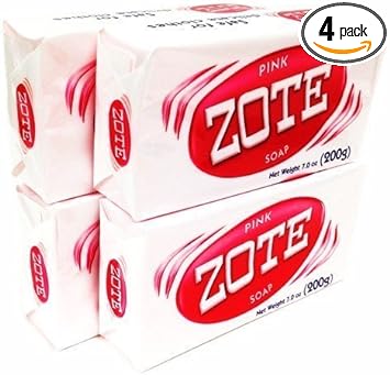 Zote Laundry Soap Bar - Stain Remover - Catfish Bait - Pink 4 Bars-7 Oz (200g) Each by Zote : Health & Household