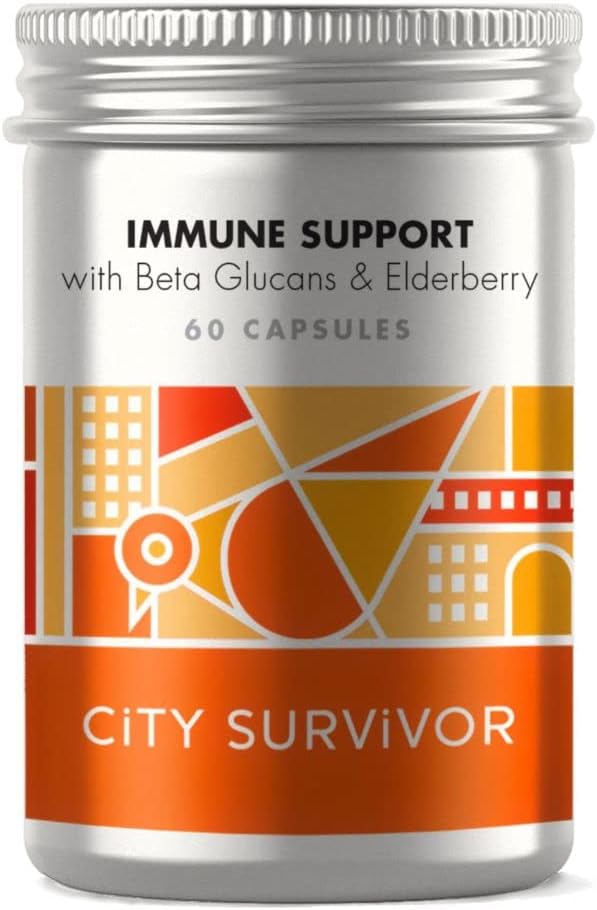 Immune Support - Beta Glucans, Elderberry, Vitamin A, Vitamin C & Zinc - 60 Capsules