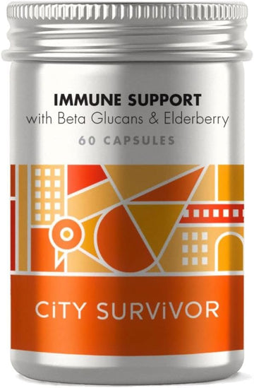 Immune Support - Beta Glucans, Elderberry, Vitamin A, Vitamin C & Zinc - 60 Capsules