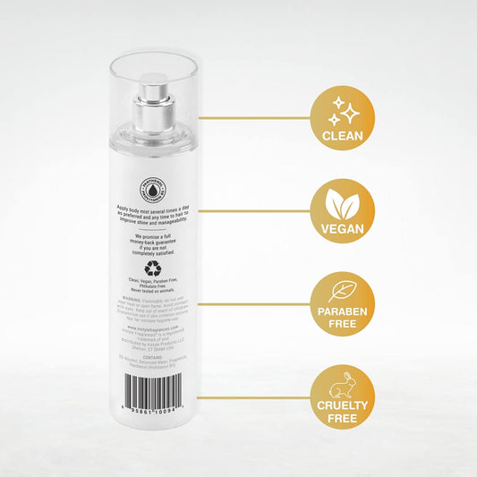 Instyle Fragrances | Body & Hair Mist | Tahitian Vanilla Scent | With Panthenol | Clean, Vegan, Paraben Free, Phthalate Free | Premium 8 Fl Oz Spray Bottle