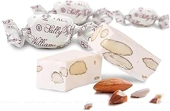 Sally Williams Original Recipe Soft Almond Nougat | Hand Made With The Finest Ingredients | Individually Wrapped | Sweet Exceptional Nougat | 800G