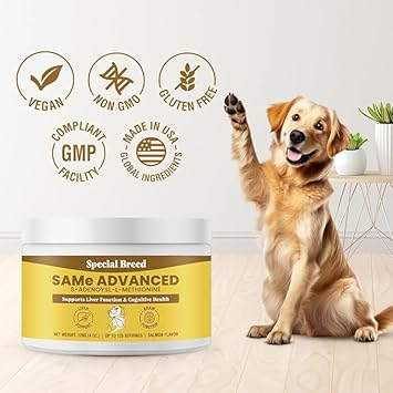 Special Breed Same for Dogs - S-Adenosyl-L-Methionine, Same Advanced, Liver Support Supplement for Dogs, Brain and Cognitive Support, Sam e for Dogs (120 Grams, 3 Pack) : Pet Supplies