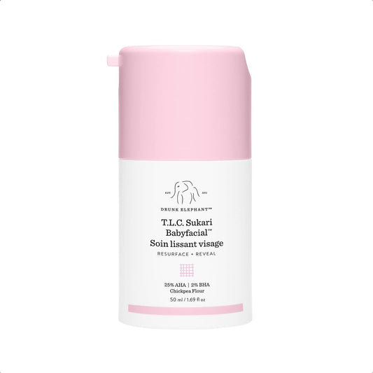 Drunk Elephant Full Sized Retro Renew Facial Duo - Skin Renewal Facial Duo. T.L.C. Sukari Babyfacial (50 Ml / 1.69 Fl Oz) Lala Retro Whipped Cream Facial Moisturizer (50 Ml / 1.69 Fl Oz)