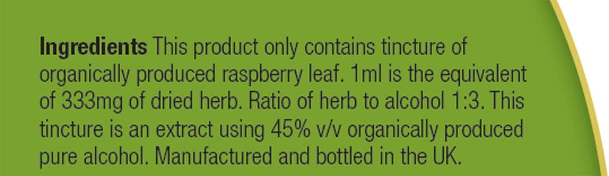 Organic Herbal Remedies 100ml Raspberry Leaf Tincture : Amazon.co.uk: Health & Personal Care