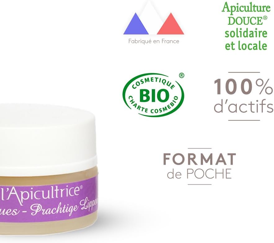 Ballot-Flurin - Beekeeper's BIO moisturizing lip balm - Honey, royal jelly, beeswax & plants - Nourishes, protects & regenerates - Made in France - 15 ml
