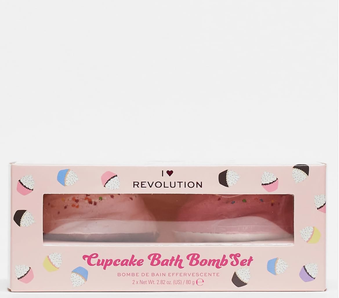 Revolution Cupcake Bath Bomb Set, 2 X 80G, Bath Fizzer